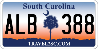 SC license plate ALB388