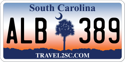 SC license plate ALB389