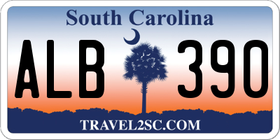 SC license plate ALB390