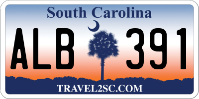 SC license plate ALB391