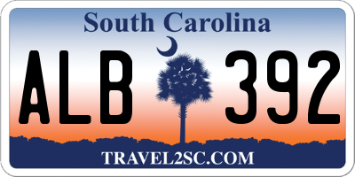 SC license plate ALB392