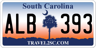 SC license plate ALB393