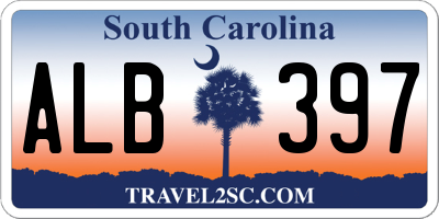 SC license plate ALB397