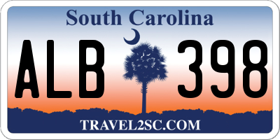 SC license plate ALB398
