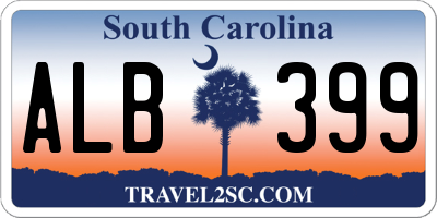 SC license plate ALB399