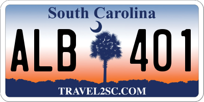 SC license plate ALB401