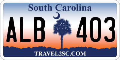 SC license plate ALB403