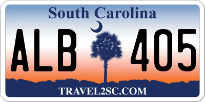 SC license plate ALB405