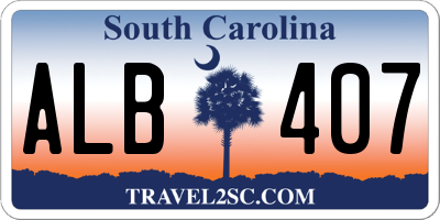 SC license plate ALB407