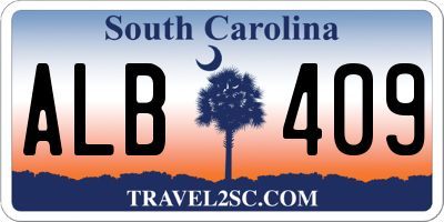 SC license plate ALB409