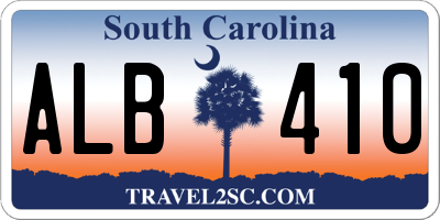 SC license plate ALB410