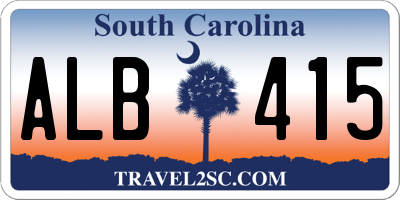 SC license plate ALB415