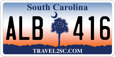 SC license plate ALB416
