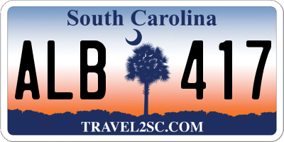SC license plate ALB417
