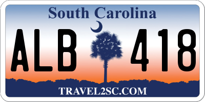 SC license plate ALB418