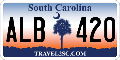 SC license plate ALB420