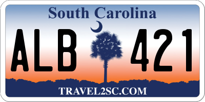 SC license plate ALB421