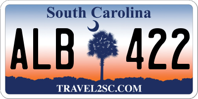 SC license plate ALB422