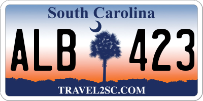 SC license plate ALB423