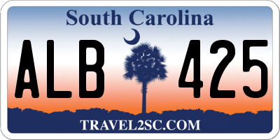 SC license plate ALB425