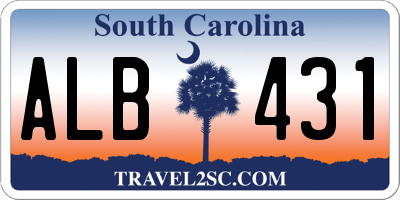 SC license plate ALB431