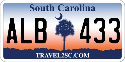 SC license plate ALB433