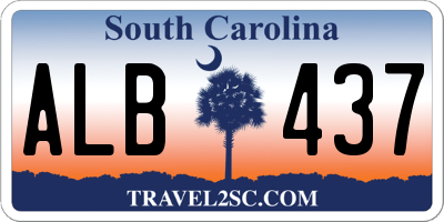 SC license plate ALB437