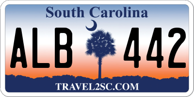 SC license plate ALB442