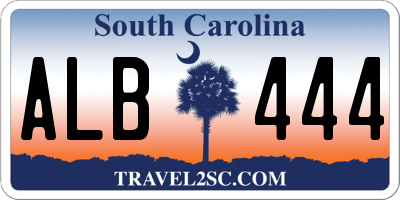 SC license plate ALB444