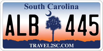 SC license plate ALB445
