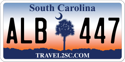 SC license plate ALB447