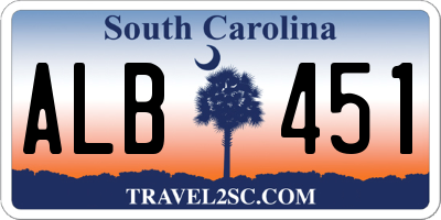 SC license plate ALB451
