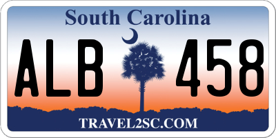 SC license plate ALB458