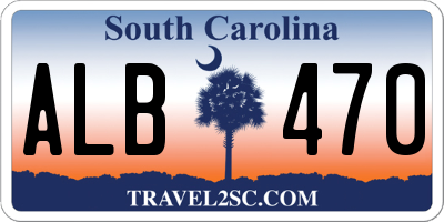 SC license plate ALB470