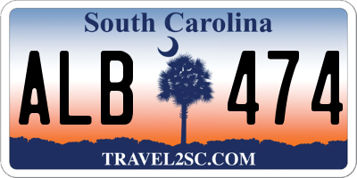 SC license plate ALB474