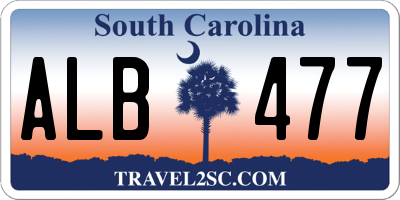 SC license plate ALB477