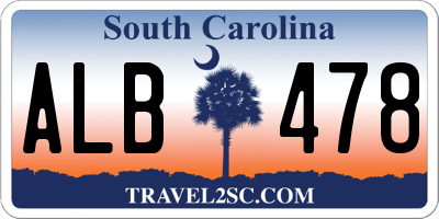 SC license plate ALB478