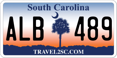 SC license plate ALB489