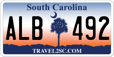 SC license plate ALB492