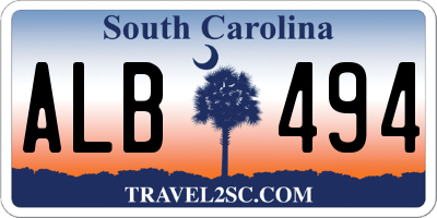 SC license plate ALB494