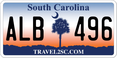 SC license plate ALB496
