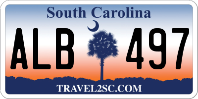 SC license plate ALB497