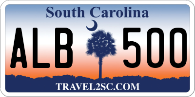 SC license plate ALB500