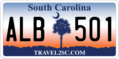 SC license plate ALB501