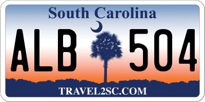 SC license plate ALB504