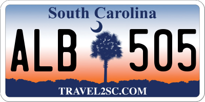 SC license plate ALB505