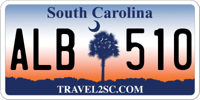 SC license plate ALB510