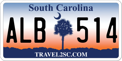 SC license plate ALB514