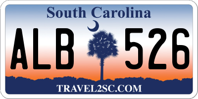 SC license plate ALB526