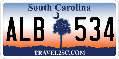 SC license plate ALB534